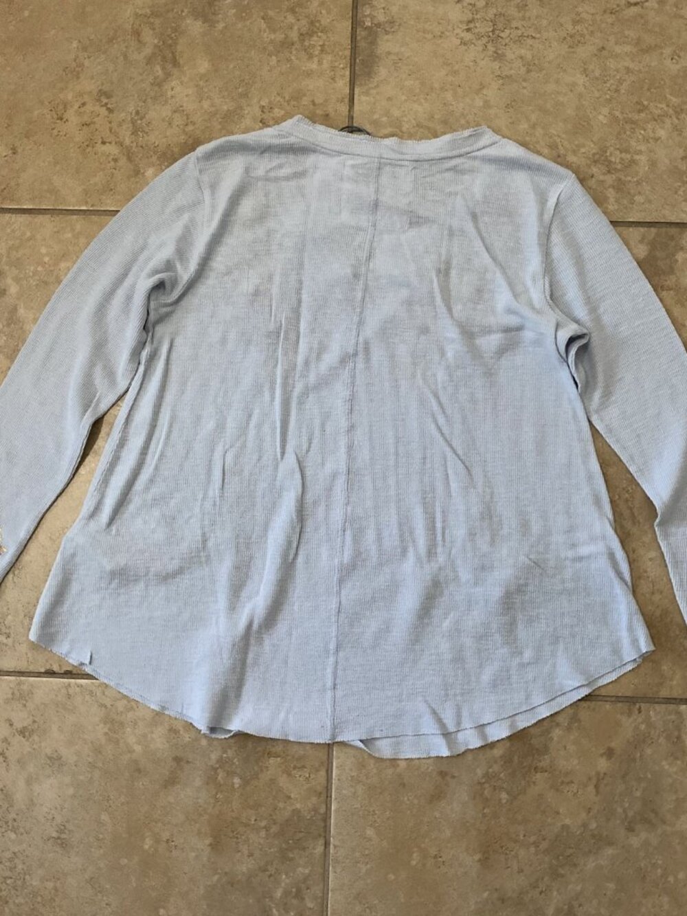 NWT Caite Greer Top Embroidered Floral Split Neck Knit Oxford Blue S Small Kyla - Picture 16 of 16